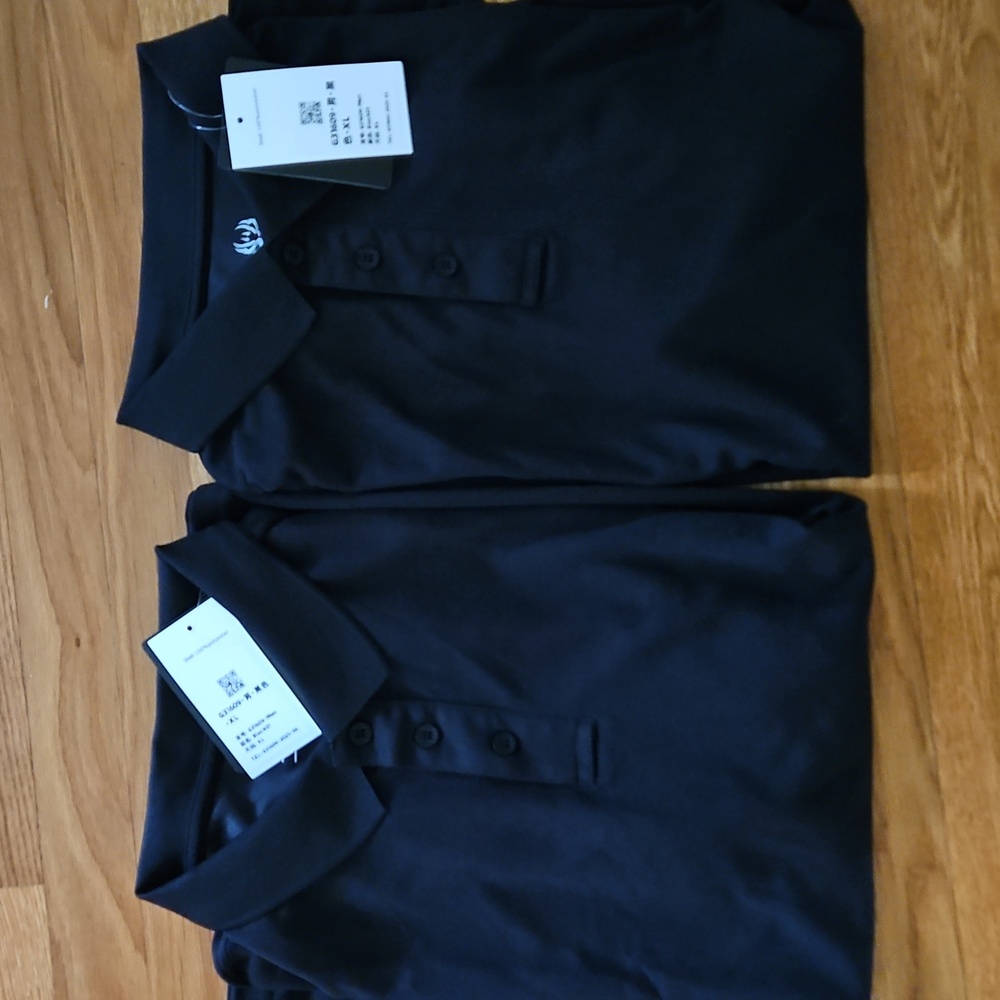 2 NEW Black XLarge Polo Shirts